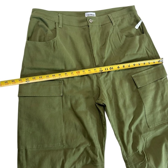 NWT STEVE MADDEN Mid Rise Cargo Pants Jeans Wide Leg Burnt Olive DO33145F Sz XL - Picture 8 of 16